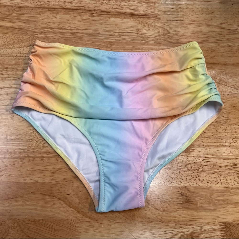 B💲11 💥🆕 Rainbow High Waist Swimsuit Bikini Bottom | Size Medium | 1138